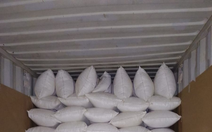 Anveeka Trade export container loaded with roasted gram bags