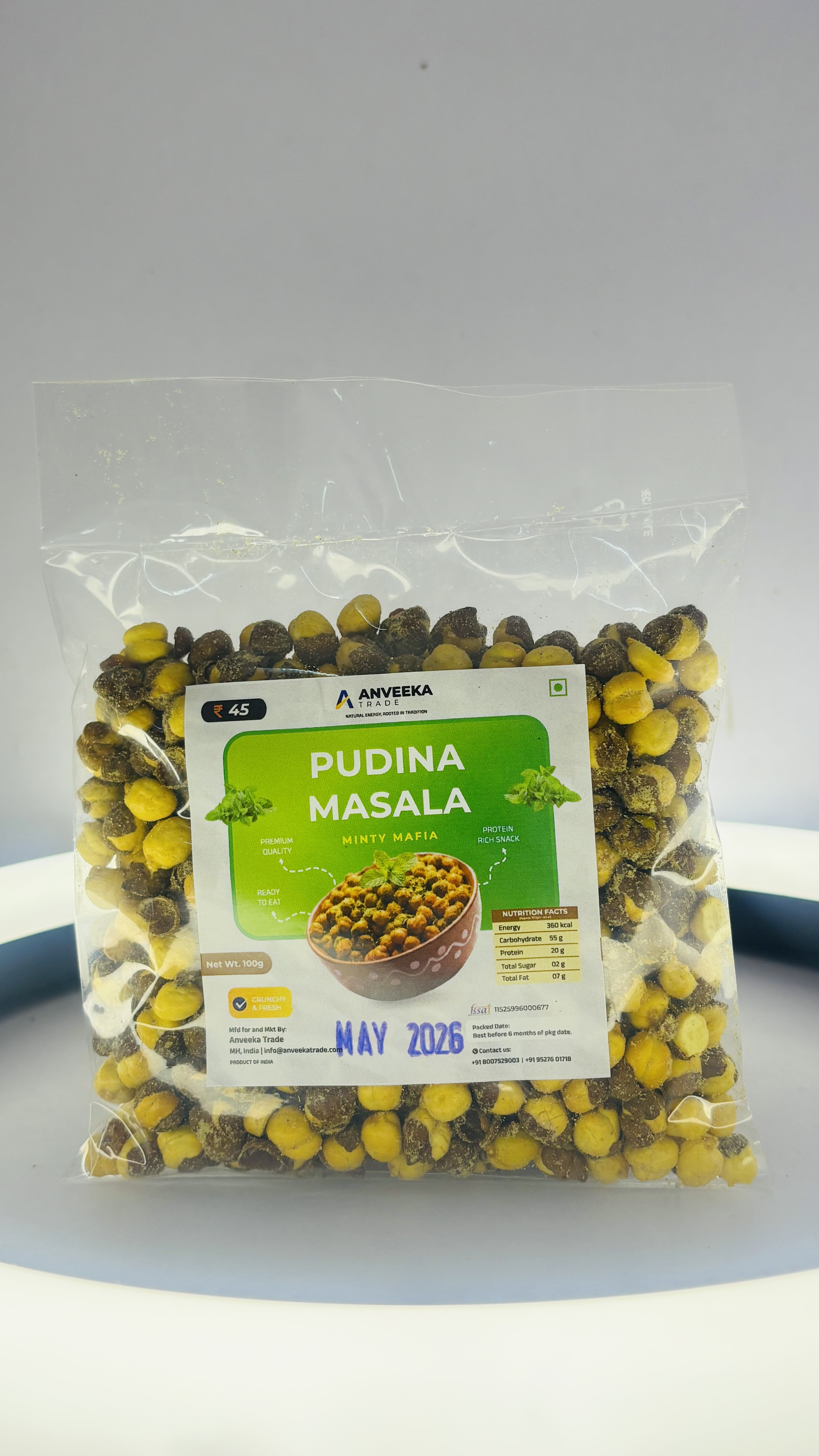 Pudina Masala roasted gram — fresh, minty